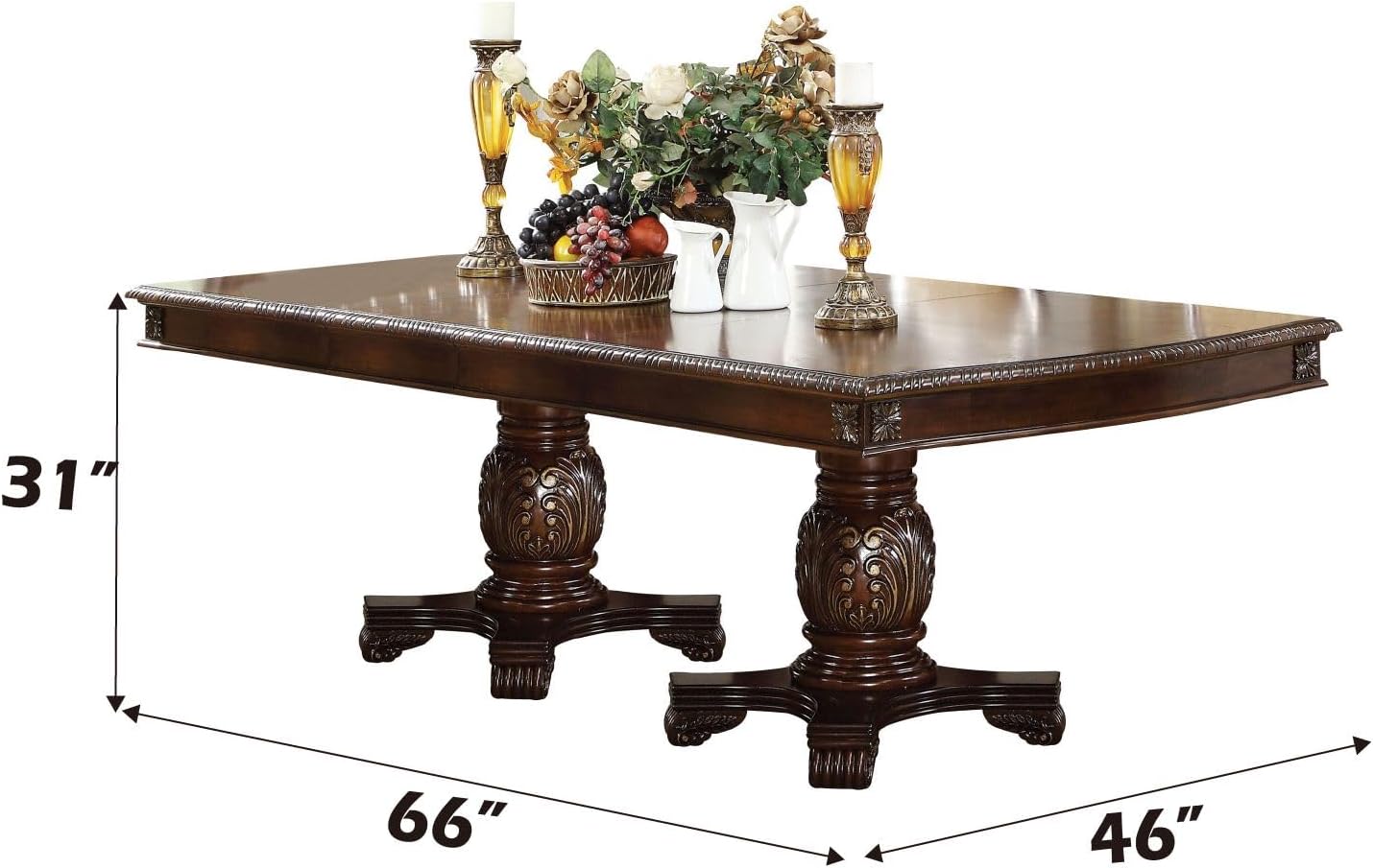 7-Piece Dining Set – Extendable Table with 4 Side Chairs & 2 Arm Chairs, Classic Farmhouse Dining Room Set (Espresso Finish)