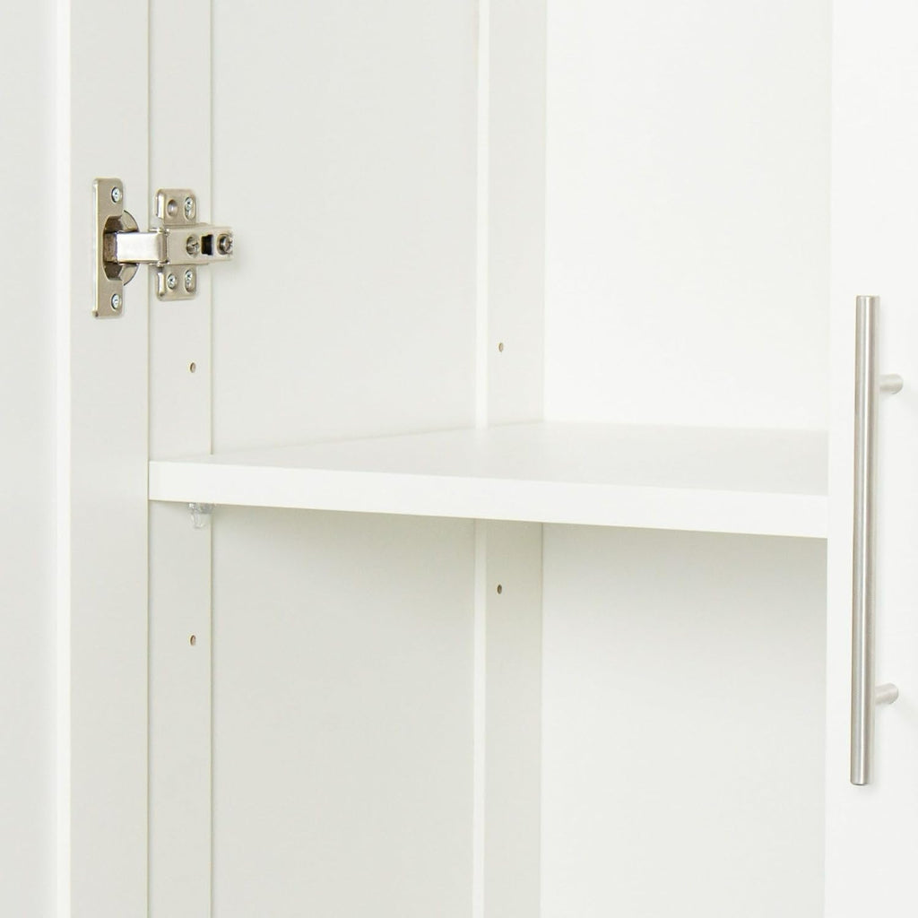 White Pantry Cabinet with 2 Doors and Adjustable Shelves, 70.87" Tall Kitchen Storage Cabinet, Freestanding Cupboard for Kitchen, Dining, Living, Bathroom and Laundry
