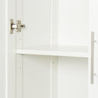 White Pantry Cabinet with 2 Doors and Adjustable Shelves, 70.87" Tall Kitchen Storage Cabinet, Freestanding Cupboard for Kitchen, Dining, Living, Bathroom and Laundry