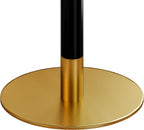 Henf 31.5'' Square Dining Tulip Table for 2 4, Modern Black Faux Marble Bistro Table with Sintered Stone Tabletop, Small Black Gold Metal Edge & Base Tulip Tables for Dining Room, Cafe, Apartment