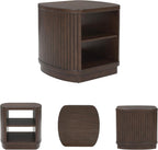 Signature Design by Ashley Korestone Contemporary End Table with Storage and Adjustable Shelf, Dark Brown