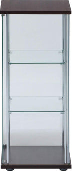 Fuji Boeki 97336 Collection Case, Figure Case, 3 Tiers, Width 16.7 x Depth 14.4 x Height 33.9 inches (42.5 x 36.5 x 86 cm), Brown, Tempered Glass, Rear Mirror, Assembly Required