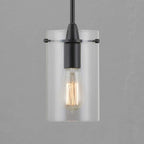 Black Pendant Lights Kitchen Island - Medium Clear Glass Pendant Light Fixture