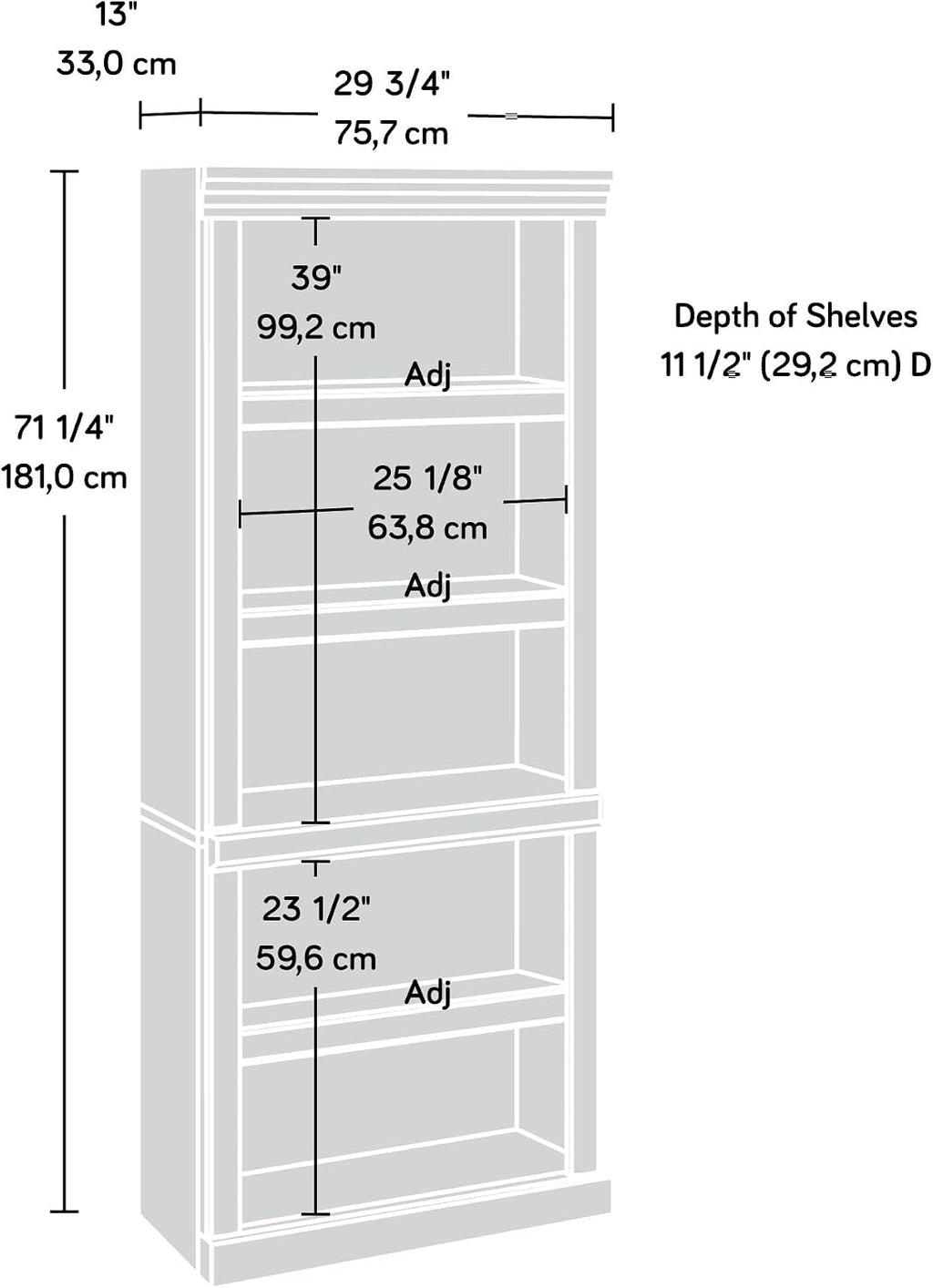 Sauder Heritage Hill Library/ Book shelf, Classic Cherry finish