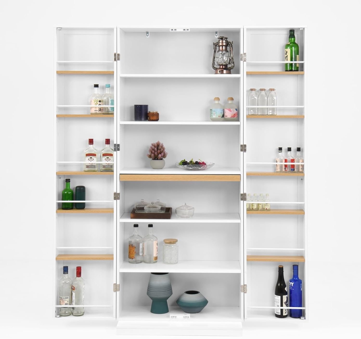 29.9x15.74x71.65Inches White Kitchen Pantry Cabinet, Freestanding Storage Cabinet with Doors & 3 Adjustable Shelves, Buffet Cupboards Sideboard for Kitchen Living Room Dining Room