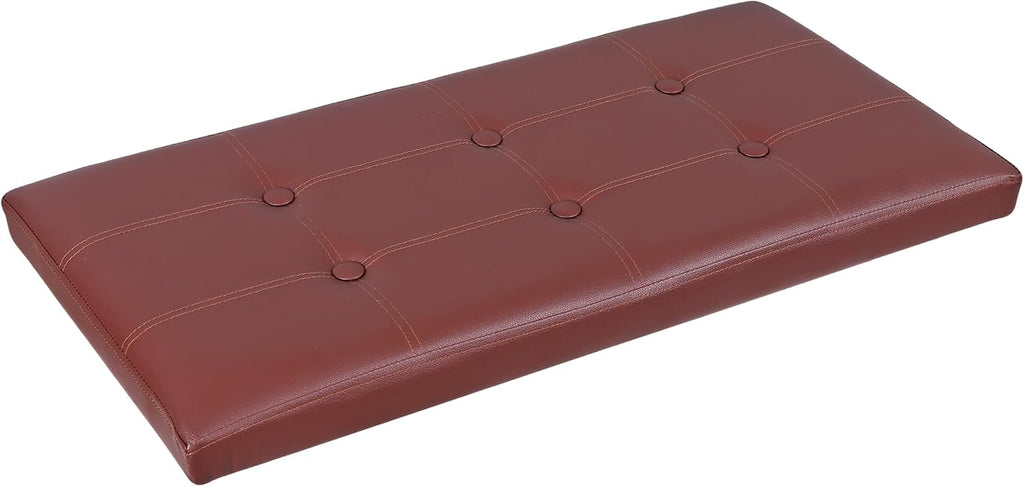 Nouva 30 Inches Ottoman Storage Bench, Folding Design Chest Faux Leather Ottomans Footrest for Bedroom Living Room Office,Entryway, Brown