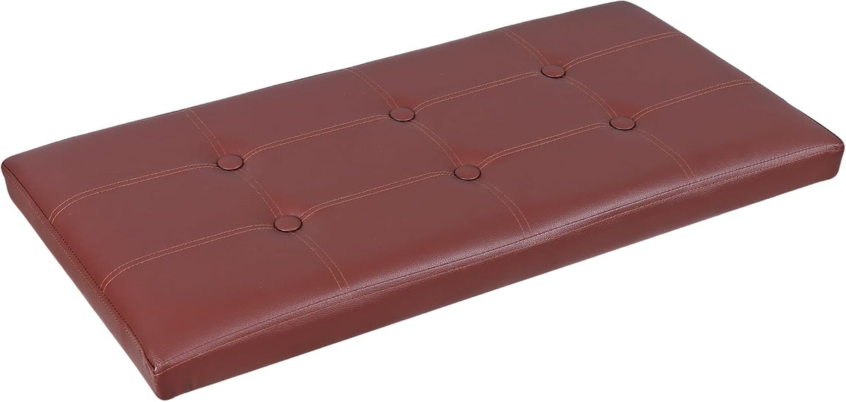 Nouva 30 Inches Ottoman Storage Bench, Folding Design Chest Faux Leather Ottomans Footrest for Bedroom Living Room Office,Entryway, Brown
