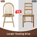 POWERSTONE Dining Chairs Set of 2, Wood Windsor Chairs with Spindle Back Country Farmhouse Dining Chair Kitchen Room Chair Oak