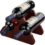 Wood Wine Rack,Wine Storage Cabinet Shelf,Easy-Assembly Freestanding Wood Bottle Racks Countertop for Kitchen Pantry Dining Room (Brown, D:9.6 * 6.2 * 6.2inch(Holds 3 Bottles))