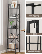 Hzuaneri Ladder Shelf, Bookshelf, Freestanding Corner Storage Shelf