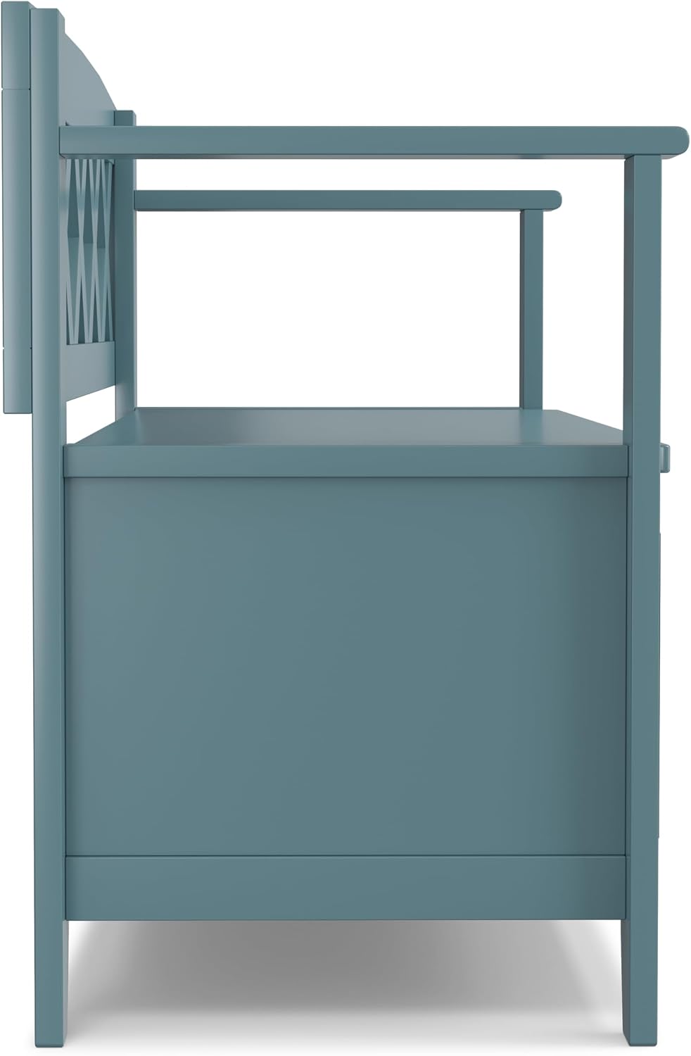SIMPLIHOME Amherst Entryway Storage Bench - 48 inch Wide Solid Wood Hallway Seat in French Blue, Transitional Bench for Entryway or Living Room with Lift-Up Lid and Spacious Storage