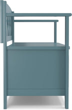 SIMPLIHOME Amherst Entryway Storage Bench - 48 inch Wide Solid Wood Hallway Seat in French Blue, Transitional Bench for Entryway or Living Room with Lift-Up Lid and Spacious Storage