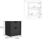 2 Drawers Nightstand, End Table, Side Table Pull Out System,for Small Spaces