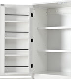 72" Tall Farmhouse Kitchen Pantry Cabinet with 8 Door Shelves, Curved Design Storage Cabinet with 3 Adjustable Shelves, Hidden Drawer, Versatile Cupboard for Kitchen, Dining & Bathroom (White)