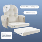 5 PCS Glider Rocker Cushions Set with Ottoman Cover & Storage Pocket - Thickened, Non-Slip & Washable Replacement Cushions for Glider Rockers, Comfortable Supportive Seating