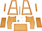 Folding Library Ladder Chair, 3-Step Stool Stepladders Lightweight Portable Multi-Functional Wood Step Ladder for Home,Kitchens, Garages (Honey)
