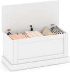 Giantex 35.5-Inches Storage Chest with Safety Metal Hinges, Wooden Flip Top Tool Trunk, Hydraulic Strut, Organizer Box, Large Farmhouse Storage Bench for Bedroom, Living Room, Entryway (White)