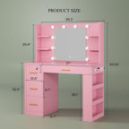 YITAHOME Vanity Desk with Mirror & Lights | 4 Drawers and 3 Lighting Modes