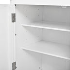 74.8" Tall Kitchen Pantry Cabinet with 4 Doors 6 Drawers 4 Pull-Out Trays, Freestanding Kitchen Cabinet Organizer for Dining Room Living Room, Pantry Cabinets for Kitchen Storage(White)