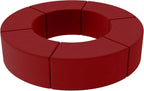 FDP Pro Series Upholstered Configurable S-Curve Accent Ottoman Seating Set (18" H) Collaborative Commercial Furniture for Hotel Lobby, Office, Restaurant, Waiting Room (6-Pack) - Crimson
