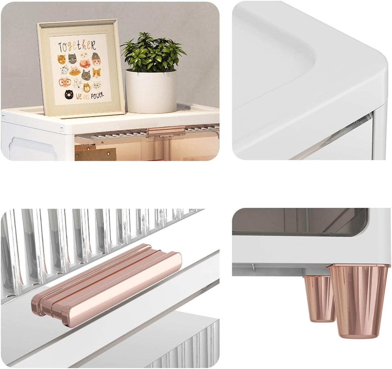 Translucent Nightstand with Flip Drawer, Simple and Stylish Bedside Table for Bedroom Living Room, Elegant End Table