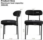 Dining Table and Dining Chair Set 23.6" Black Round Table&2 Boucle Upholstered Chairs for Kitchen Dining Room Small Space 3 Piece Dining Table and Chair Set (Black)
