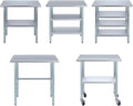 Stainless Steel Table + Add Casters | Choose from 43 Sizes | NSF Metal Work Table for Kitchen Prep Utility | Commercial and Residential Applications.