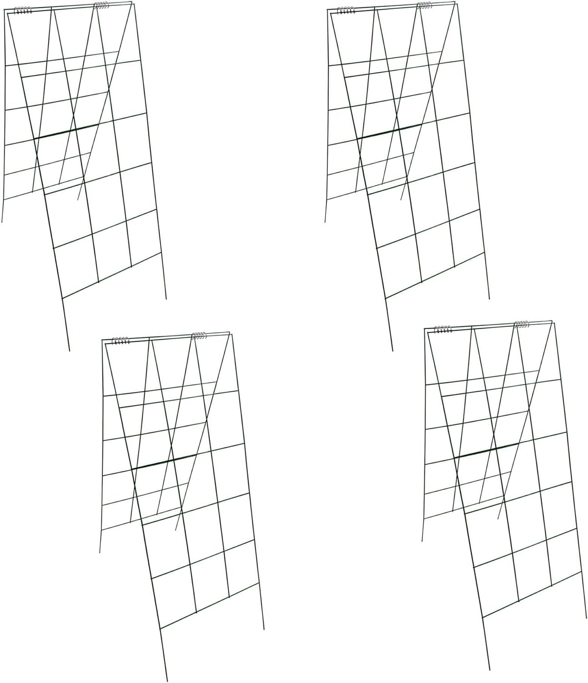 Garden Cucumber Trellis A-Frame Folding Plant Trellis 46 Inch by 18 Inch for Climbing Vegetables Flowers Green 4 Pack with Clips and Cable Ties