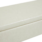 Faux Leather Storage Bench for Bedroom, Extra Long Bench for King Size Bed, Modern Upholstered End of Bed Ottoman Bench with Arms for Entryway Living Room (Faux Leather-Beige)
