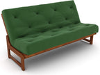 Nirvana Futons Extra Thick Premium 10-Inch Queen Futon Mattress, Hunter Green Twill - Made in USA
