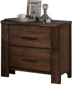 Oak Finish Nightstand 1pc Contemporary Two-Drawers Nightstand Bed Side Cabinet Furniture,for Small Spaces