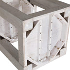 BOWERY HILL Contemporary Rectangular End Table, 22" Width x 24" Height, Reclaimed Solid Pine, Distressed Gray Finish, Bottom Shelf, Rustic Design for Living Room or Bedroom