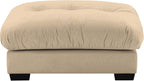Velvet Upholstered Couches Ottoman for Oversized Modular Sectional Sofas, Camel