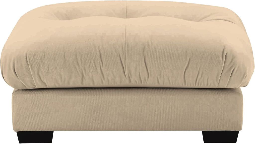 Velvet Upholstered Ottoman Footstool with Cushion for Sectional Sofa Couch 300lbs for Living Room（Camel）