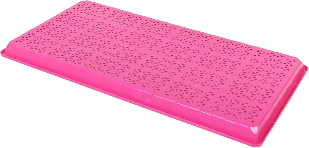 SUNPACK 10" x 20" Heavy Duty Mesh Plastic Seed Starting Tray, Magenta, 1" (Pack of 30) - Ensures Water Drainage and Aeration, Perfect for Greenhouses or Indoor Gardening