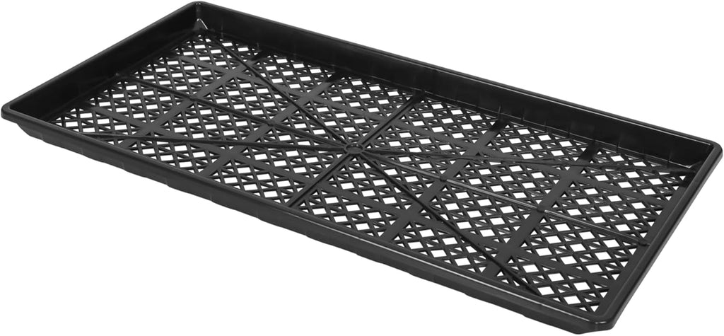 SUNPACK 10" x 20" Heavy Duty Mesh Plastic Seed Starting Tray, Black, 1" - Ensures Water Drainage and Aeration, Perfect for Greenhouses or Indoor Gardening