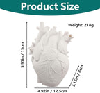 Heart Shaped Resin Vase - Anatomical Human Heart Flower Pot Planter, Nordic Modern Desktop Decor for Farmhouse Living Room, Bedroom, Valentine's Day Gift Home Decoration