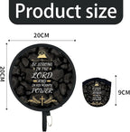 4Pcs Chirstian Round Foldable Hand Fan Japanese Foldable Fan Style Handheld Compact Cooling Fans,Round Folding Fan for Outdoor Games,Xmas Decoration,Festival,Party Favors,Travel,Events