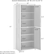 Crosley Furniture Savannah Tall Pantry Storage Cabinet with Shelves, Kitchen, Dining, or Laundry Room, Navy
