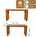 SwallowLiving 30 Inch Solid Wood Bench, Farmhouse Indoor Kitchen Dining Bench with Sturdy Construction, Multi-Purpose Backless Seat for Entryway, Outdoor Patio, Foot of Bed