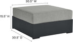 Modway Tahoe Aluminum Ottoman Gray with Weather-Resistant Cushion-Ideal as Outdoor Footstool, Patio or Sunroom Furniture
