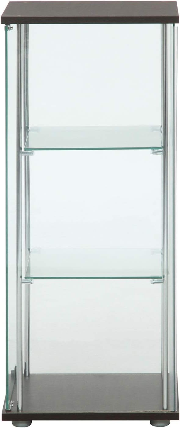 Fuji Boeki 96048 Collection Case, Figure Case, 3 Tiers, Width 16.7 x Depth 14.4 x Height 33.9 inches (42.5 x 36.5 x 86 cm), Brown, Tempered Glass, Rear Mirror,