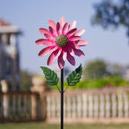 Viveta Wind Spinner Outdoor, Decorative Wind Sculpture wtih Sturdy Stake,Pink Pinwheels for Yard and Garden