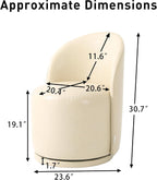 Swivel Barrel Dining Chairs, Upholstered Modern Accent Chair for Living Room, Bedroom, Makeup Vanity, Dining Room, Kitchen (Swivel Leather Cream, Set of 6)
