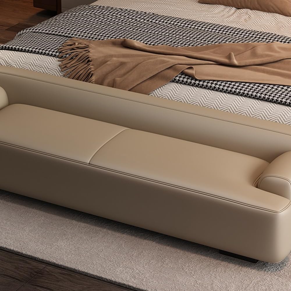 Modern Bedside Stool Living Room Minimalist Sofa Bedroom Rest Cloakroom Shoe Changing Entryway(Coffee,Medium)
