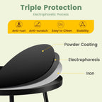danpinera Outdoor Side Tables, Weather Resistant Steel, Small Round End Table for Patio Yard Balcony Garden Bedside Black