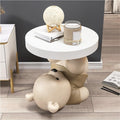 Bear Statue Side Table, Modern Sofa Table, Resin Sculpture Bedside Table, Home Decor, Cute Bedroom Decor, Accent Table for Living Room(Brown)