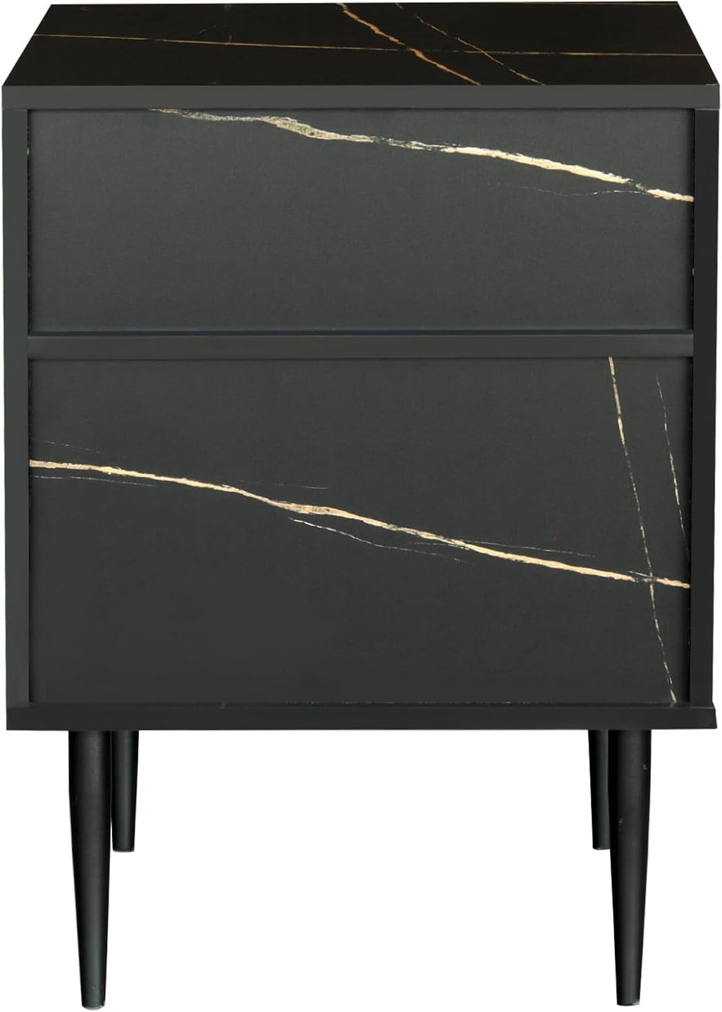 GIA Home Furniture Series Walnut Nightstands Set of 2, Faux Black Walnut Marble End Table for Living Room, Bedroom