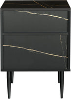 GIA Home Furniture Series Walnut Nightstands Set of 2, Faux Black Walnut Marble End Table for Living Room, Bedroom