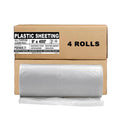 Aluf Plastics 7.8 Micron Clear All Purpose Vapor and Moisture Barrier Sheet Tarp/Drop Cloth - 4 Rolls of 9' x 400' - for Painting, Furniture, Carpet, Contractor, & Construction